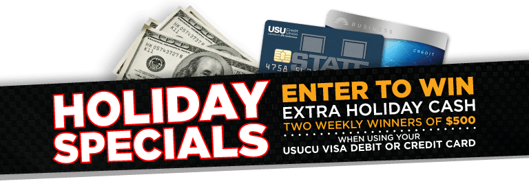 Enter to win extra holiday cash. Two weekly winners of $500 when ysing your Goldenwest Debit or Credit Card
